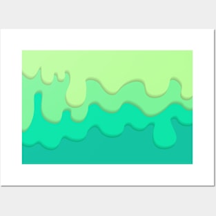 Mint colored background with waved pattern and gradient Posters and Art